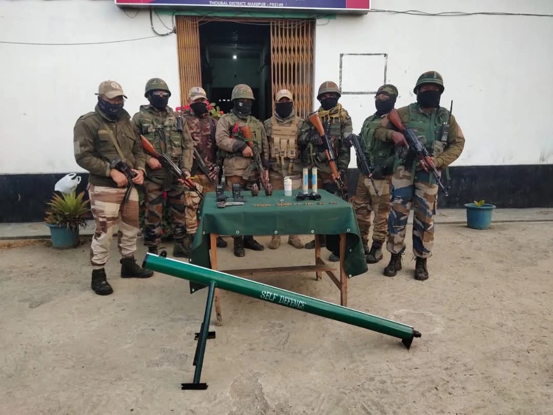 Manipur: Security Forces Recover Weapons and Explosives During Search Operations in Thoubal District